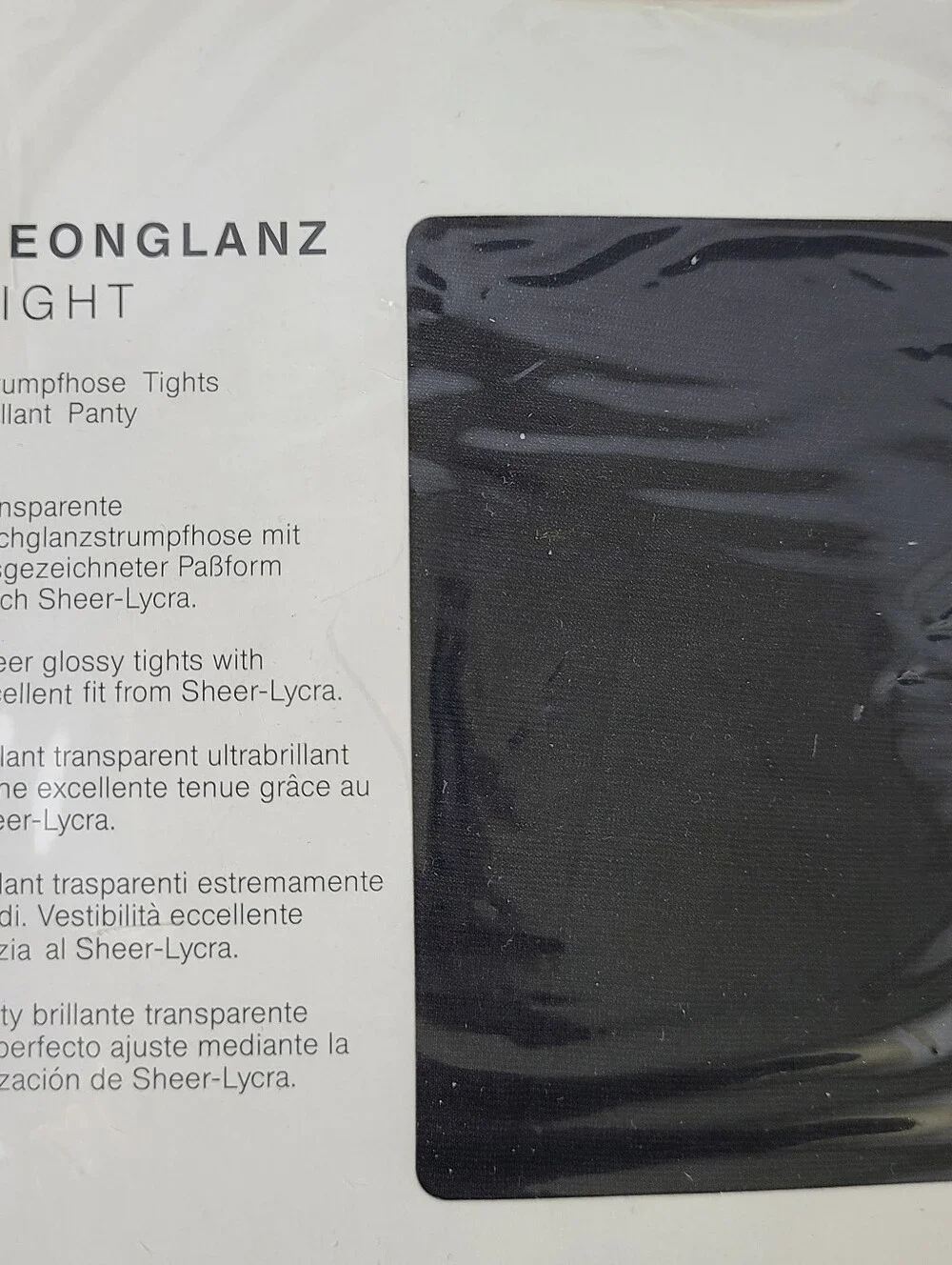 NWT Wolford Neonglanz Light Black Medium Vintage Hoisery Tights
